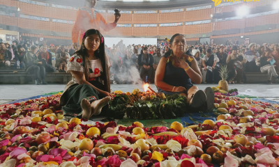 Ritual realizado por los pueblos y nacionalidades indígenas
